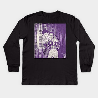 muhammad ali-halftone Kids Long Sleeve T-Shirt